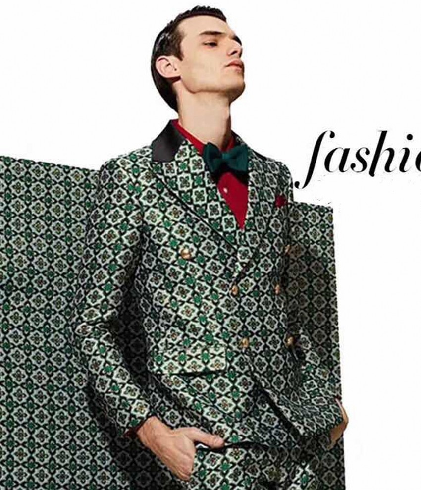 Fashion Four-leaf Clover Mens Wedding Tuxedos Double-Breasted Groom Groomsmen Tuxedos New Design Man Blazers Jacket Excellent 2 Piece Suit acket