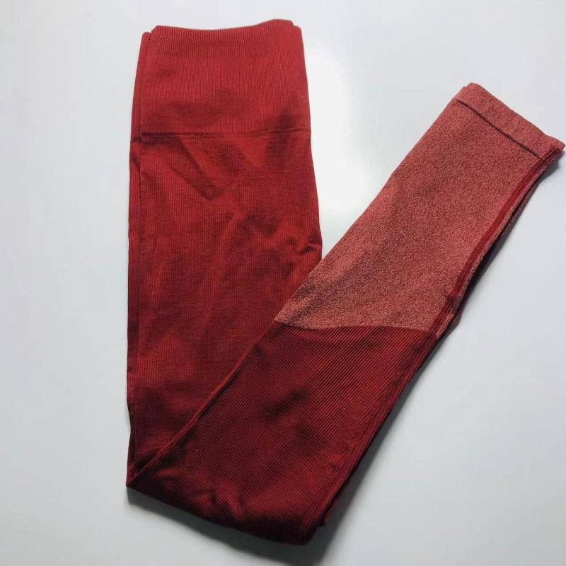 

Women' Pants & Capris Seamless Yoga Set Women Gym Clothing Sportswear Hollow Out Leggings Padded One Shoulder Sports Bra 1 Pcs Workout Clot, Red