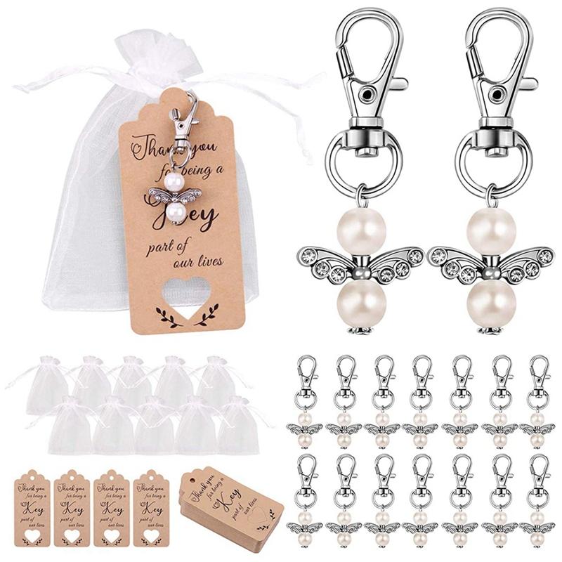 

Keychains Wedding Favours Souvenir Guardian Angel Bag For Christening Confirmation Birthday Party GiftKeychains KeychainsKeychains