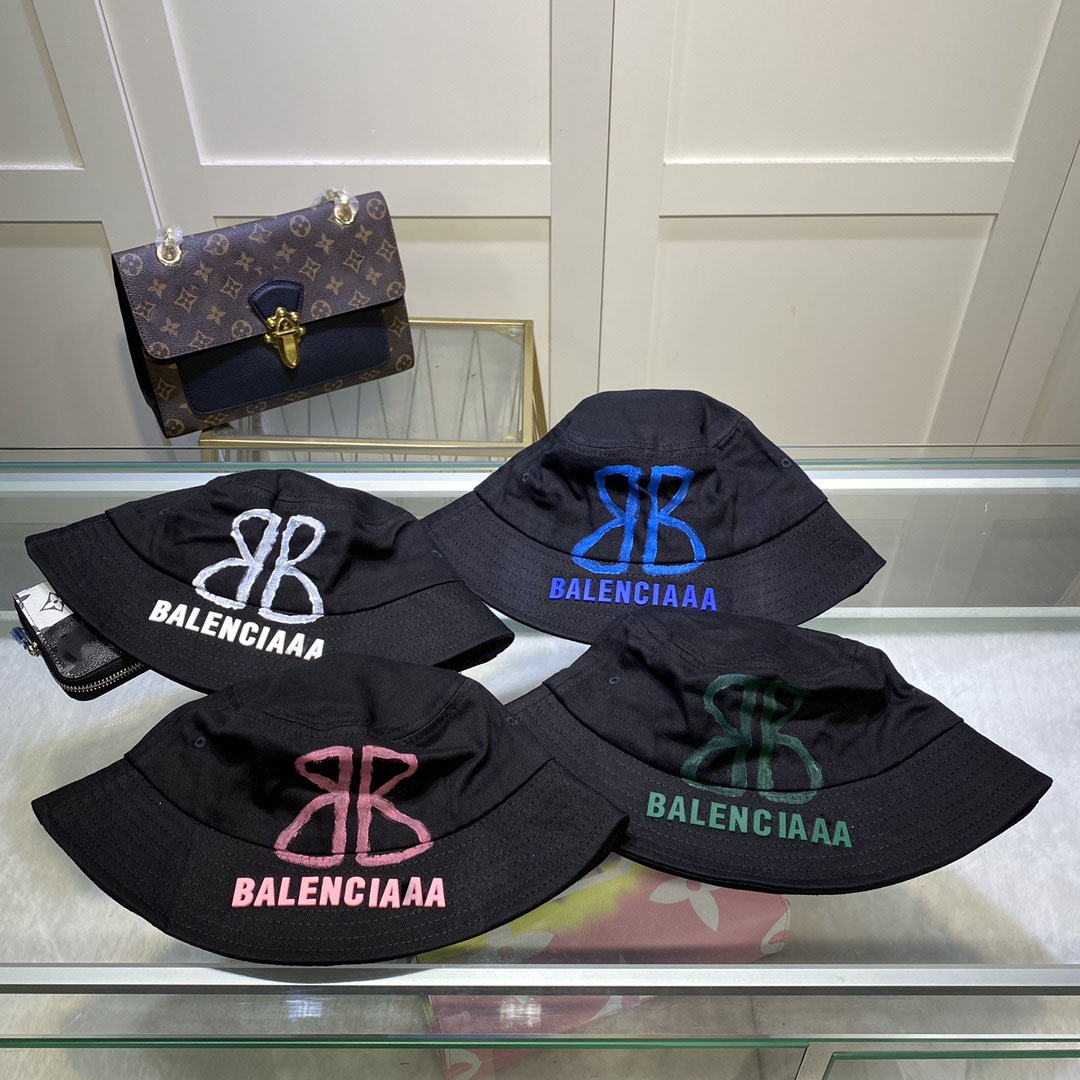 

Stingy Brim Hats Designer Buckets Men's Women's Fashion Graffiti Embroidery B Letter Hat, Blue