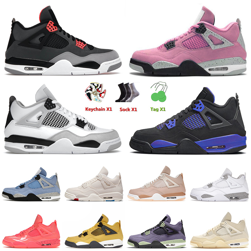 

2022 Top Quality Mens Basketball Shoes 4 4s IV OG Jumpman Infrared Military Blue Shimmer Starfish Taupe Haze Men Women Fashion Trainers Sneakers 36-47, B47 sail pink 36-40