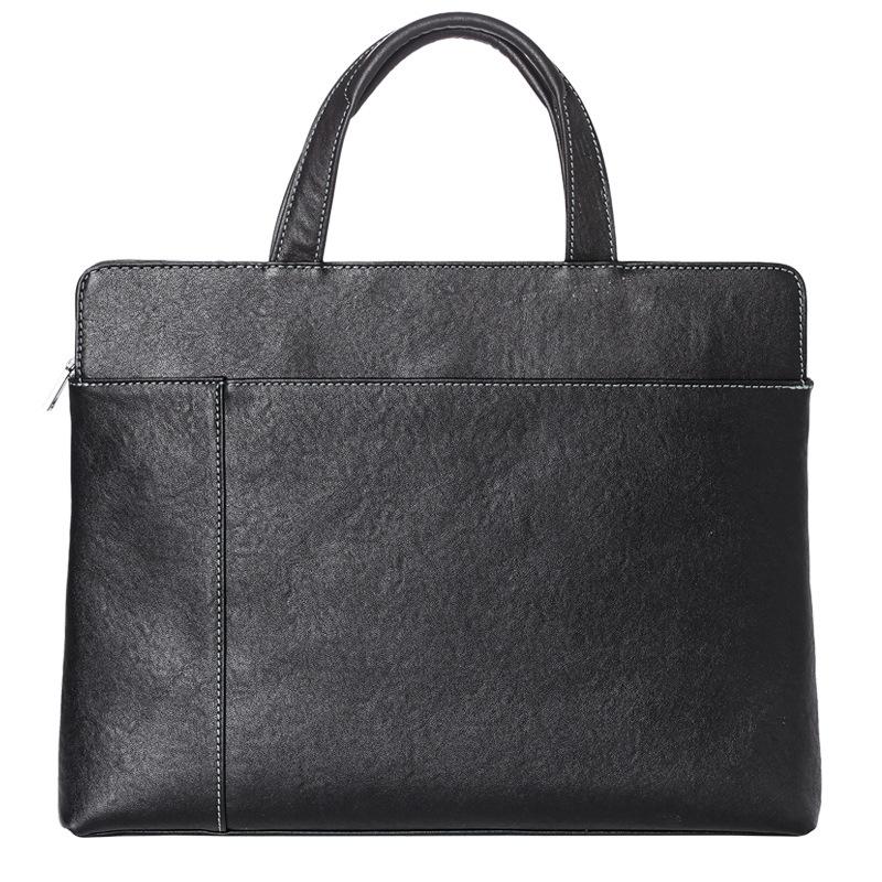 

Briefcases Light Men's Briefcase 100% Genuine Leather Business Laptop Handbags Male Crossbody Shoulder Bag Cowhide Messenger Bags ThinBr, Black