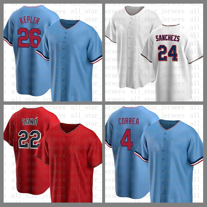 

2022 New Minnesota Baseball Jersey Max Kepler Mens Gary Sanchez Miguel Sano Carlos Correa Harmon Killebrew Francis Peguero Luis Arraez Sonny Gray Trevor Larnach, Mens(shuangcheng)