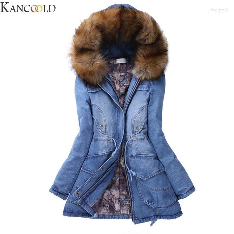 

Women' Down & Parkas KANCOOLD Winter Real Fur Women Jean Jacket And Coat Denim Loose Soft Liner Ladies Female Streetwear1 Stra22, Blue