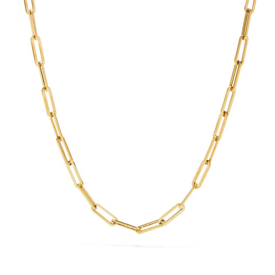 

Fashion Paperclip Link Chain Women Necklace Stainless Steel Gold Color Chain Necklace For Women Men Jewelry Gift 220315267m