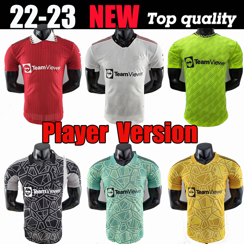 

22 23 SANCHO soccer jerseys PLAYER #7 Fans Player version MANS UTDS FERNANDES MANCHESTERS SHEW RASHFORD GREENWOOD DE GEA R.VARANE football top shirt 2022 2023 kit set