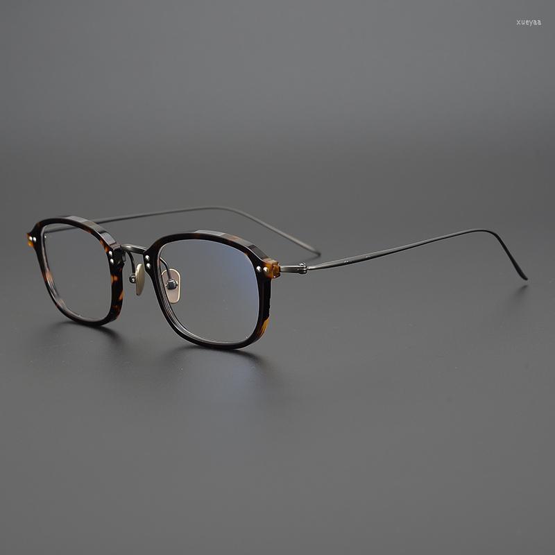 

Fashion Sunglasses Frames Vintage Acetate Small Glasses Frame Women Men Square Titanium Prescription Optical Myopia Eyeglasses EyewearFashio