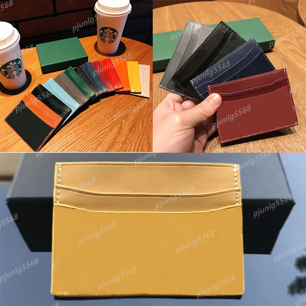 

5A High quality men's and women's leather fashion classic men Mini Bank Card Cardholder's small wallet ultra thin leather wallets card bag with box, Grey
