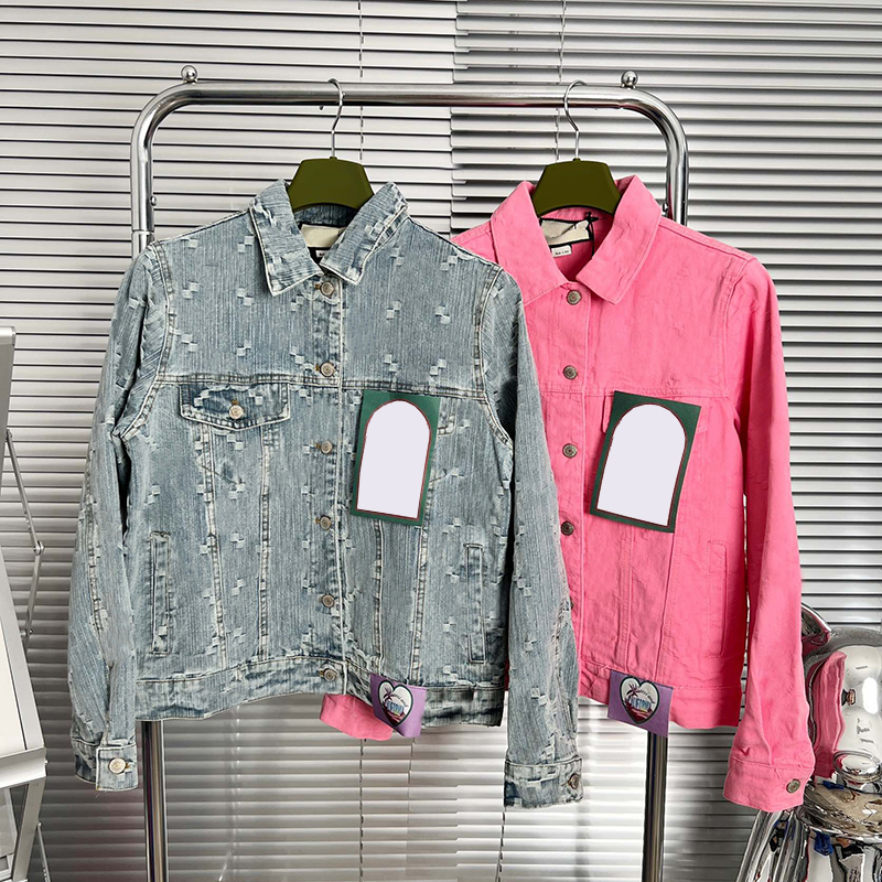 

Brand Jacquard Denim Jackets Pants Hip Hop Letters Coats Jeans Street Style Lady Jacket Pant Trouser Set, Pants 1