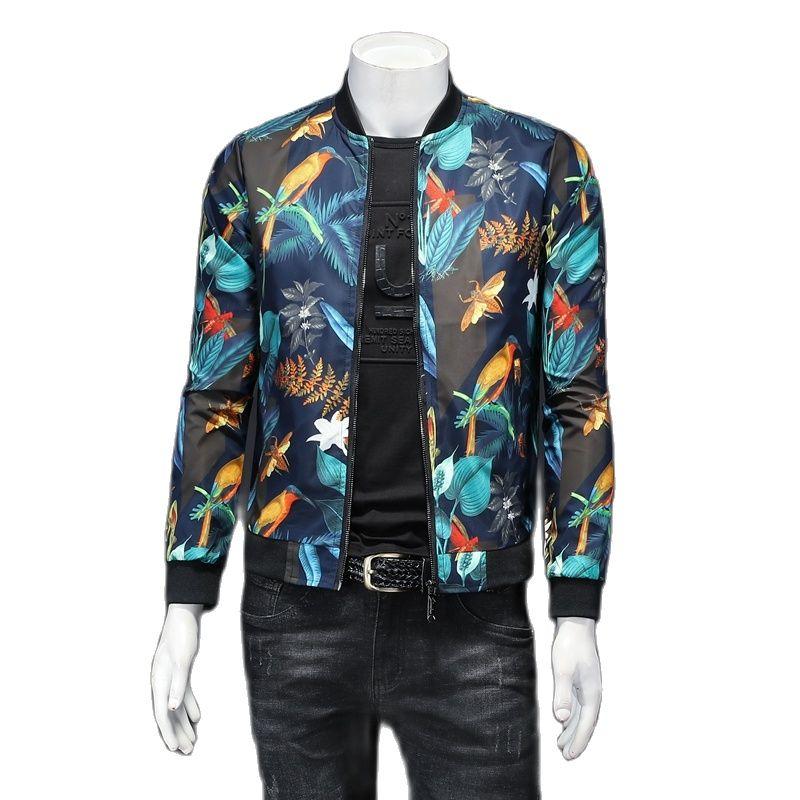 

Men's Jackets Luxury Flocking Bomber Jacket Mens Autumn Business Vintage Casual Slim Lapel Single Breasted Printing Coats JacketMen's, Picture color