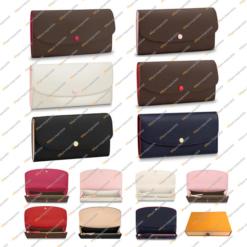 

Ladies Fashion Designer High Quality 5A TOP Wallet EMILIE M60697 N63546 N41625 Flower & Checkerboard Jelly Color Coin Purse Card H255Y, Brown checkerboard / inner pink