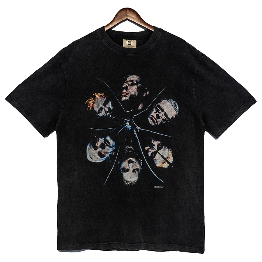 Washed T shirt Tee Vintage Hip Hop Printed Men Cotton Tees Tops Casual Short Sleeve