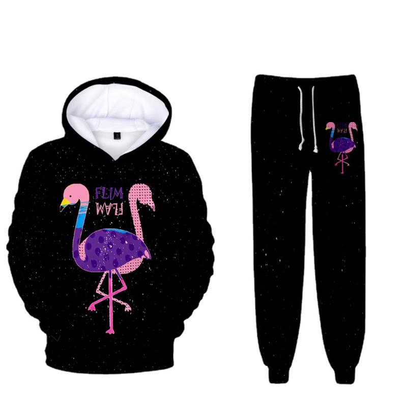 

Men's Tracksuits 3D Print Flim Flam Flamingo Hip Hop Harajuku Long-sleeved Hooded 2Pcs Women/Men Autumn Tracksuit Hoodies Pants ClothesMen's