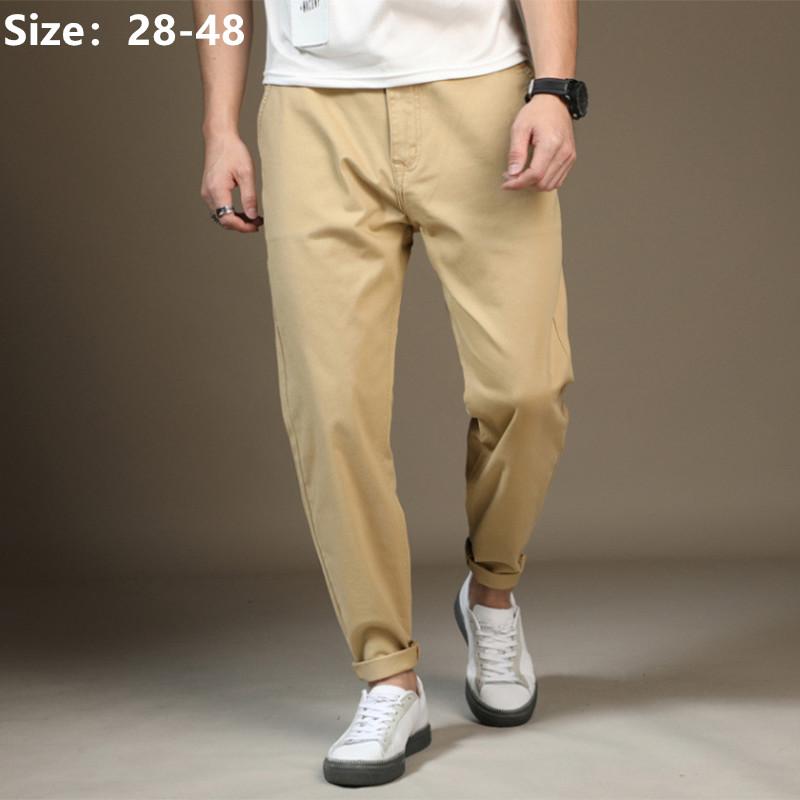 

Men's Pants Men Trousers Spring Autumn Casual Black Khaki Loose Slim Fit Boy Plus Size 42 44 46 48 Stretch Cotton Male Ankle Long PantMen's, 1101 blue long