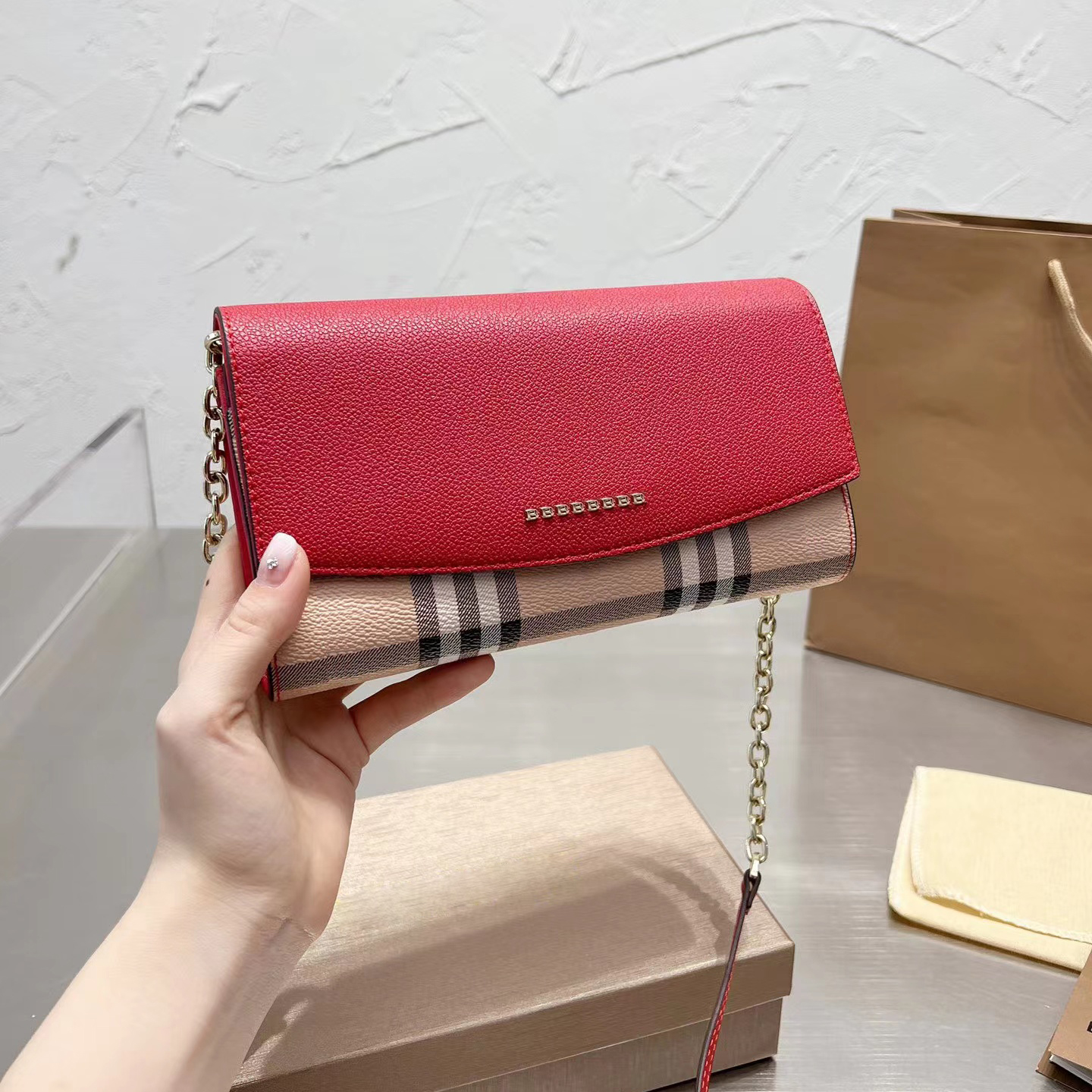 

Luxurys women designers bags crossbody shoulder bag chain square handbag classic leisure metal letter leather pyrse fashion lady wallet 5 colors style very nice, Brown