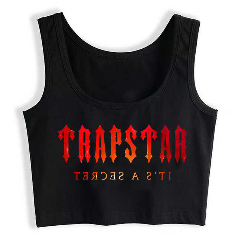

Lasting Charm Sport Trapstar Design Fashion Inscriptions Custom Crop Top, Black1