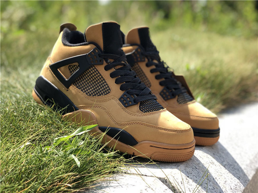 

mpman 4 4s men's basketball shoes, wheat color sports shoes, full size shipping with shoe box 40--47.5, #1