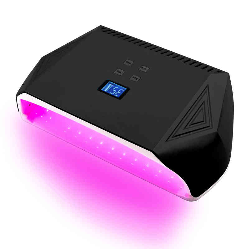 

NXY Nail Dryers Two Hands Curing Rechargeable Lamp Red Light Gel Polish Dryer Cordless Manicure Machine Wireless UV LED 220609, Black