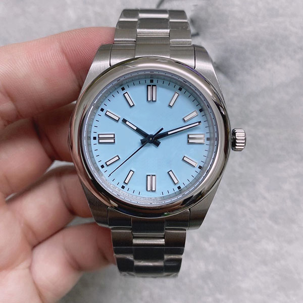 

ST9 Steel Mens 41mm Sapphire Glass Watch Automatic Mechanical Outdoor Sports Baby Blue Dial Stainless Wristwatches