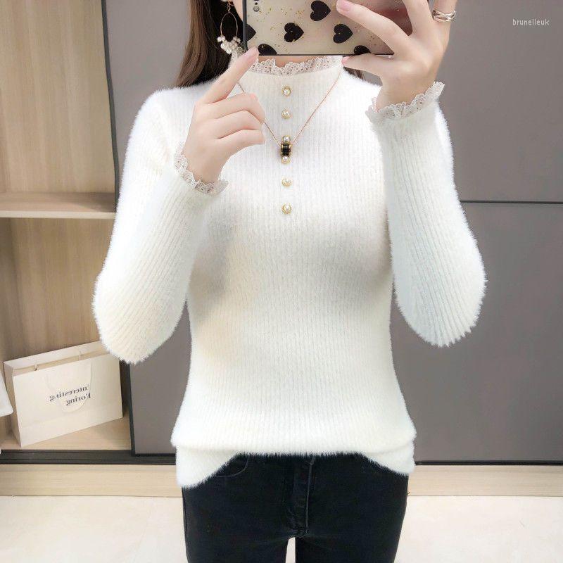 

Women's Sweaters Autumn Winter Imitation Mink Fleece Sweater Women Jumper Long Sleeve Casual And Pullovers Female Knitted JumperWomen's, Black
