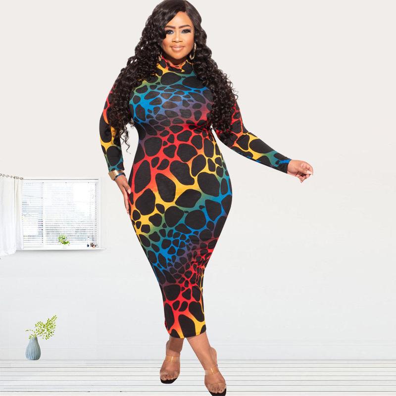 

Plus Size Dresses Wholesale Vendor African Dress Women Long Sleeve Gx21035 2022 Womens Clothes For Fat LadyPlus, Print