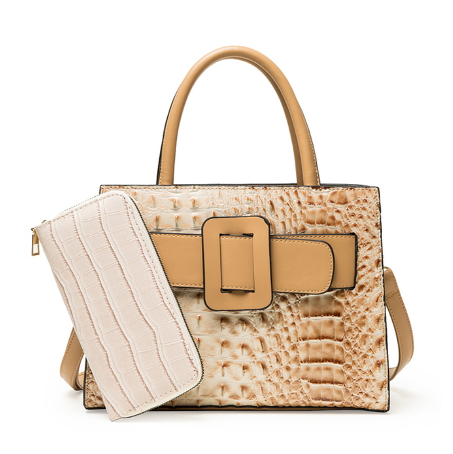 

High Quality Crocodile Pattern Leather 2 in 1 Women Handbag Purses Designer Luxury Large Capacity Ladies Shoulder Crossbody Bag, Choose a picture color