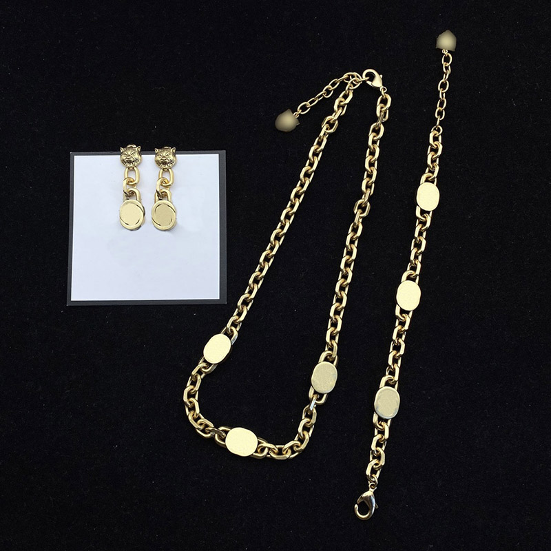 

Fashion Bracelet Designer Jewelry Necklace Earring For Women Gold Silver Chain Letter G Necklaces Luxury Jewelry Set Love Bracelets Box, Golden