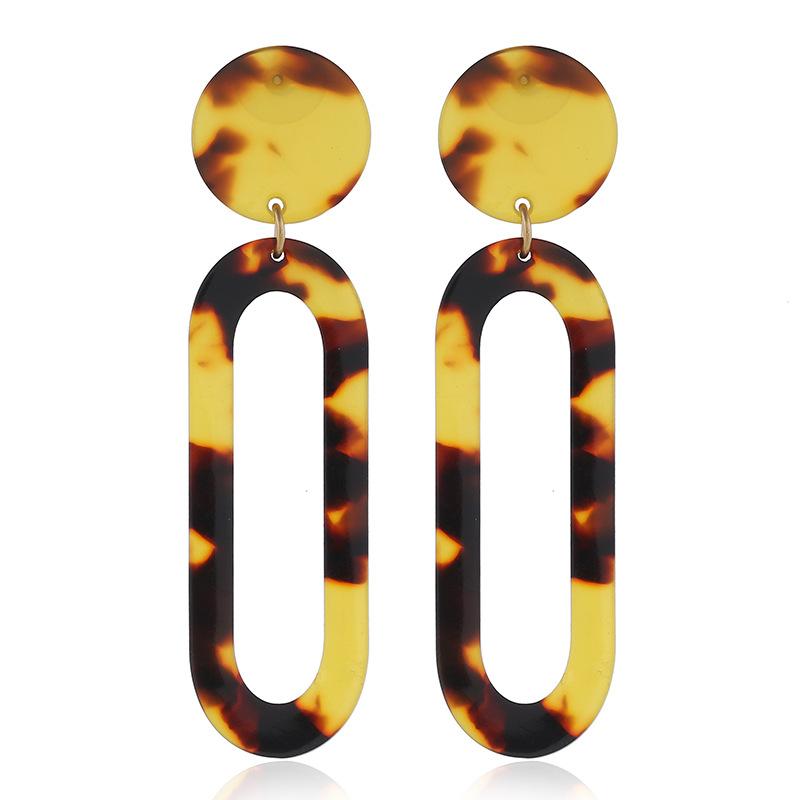 

Dangle & Chandelier Fashion Acid Acrylic Resin Earrings Geometric Oval For Women Long Pendant Lady Jewelry Gift