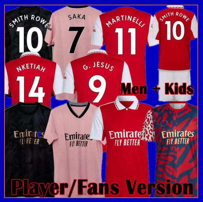 

Fans Player version 22 23 MARTINELLI G. JESUS soccer jerseys Gunners 2022 2023 SMITH ROWE ARSen jersey SAKA FABIO VIEIRA football shirt ODEGAARD kit Kid Equipment, 22 23 kids away