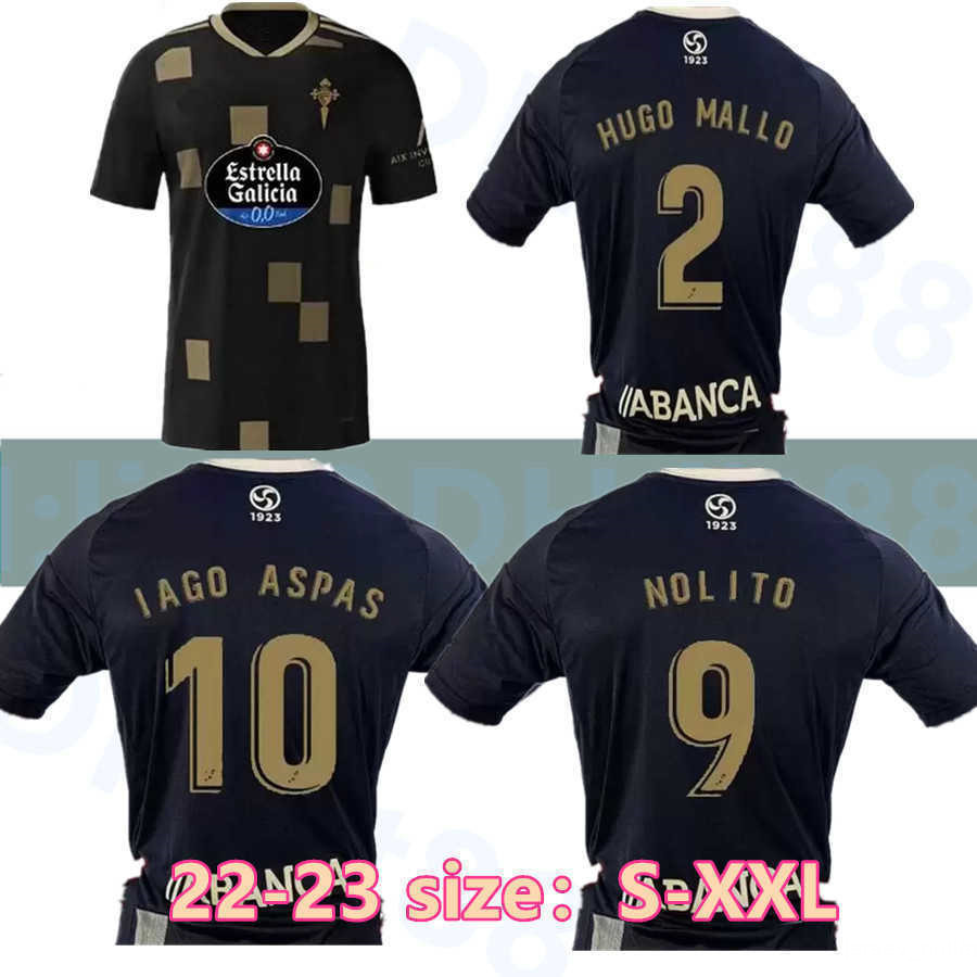 22 23 Celta soccer jerseys de Vigo 100th anniversary IAGO ASPAS away black 2022 2023 camiseta de futbol NOLITO MALLO SOLARI S. MINA Brais-image-776488654