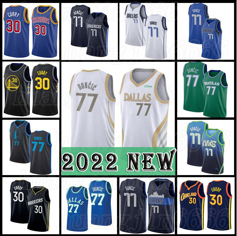 

2022 Luka Stephen 30 Curry 77 Doncic Basketball Jerseys Golden State''Dallas''Warriors''Mavericks''Dirk 41 Nowitzki MVP Black Jerseys, Men jersey