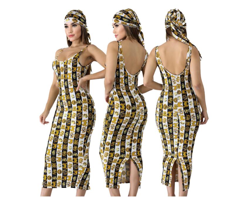 

2022 new women's fashion long slim fit sheath dress floral print vest camisole nightclub sexy dresses, 01