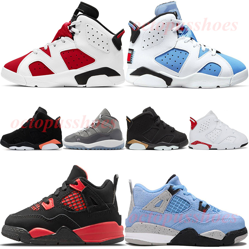 

Kids 11 Jumpman 11s Basketball Shoes Sneakers Toddlers University Blue UNC Red Thunder Red Oreo DMP Cool Grey Carmine Bred Toddler Size 28-35, Please leave a message