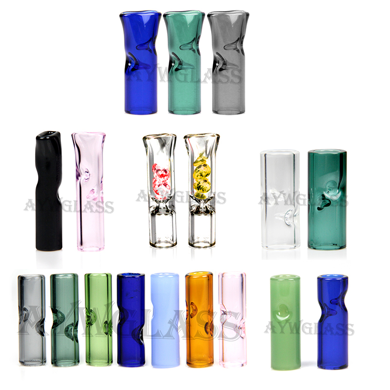 

Hookah accessory Mini Glass Filter Tips for Dry Herb Rolling Papers With Tobacco Cigarette Holder Thick Pyrex Colorful Smoking Pipes