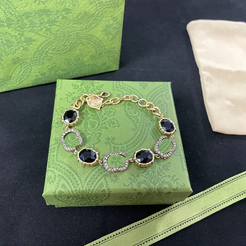 

Vintage Diamond Bracelet Women Designer Jewelry For Womens Jewel Chain Bracelets Fashion Luxurys Letter G Bracelet With Box 2204071WU