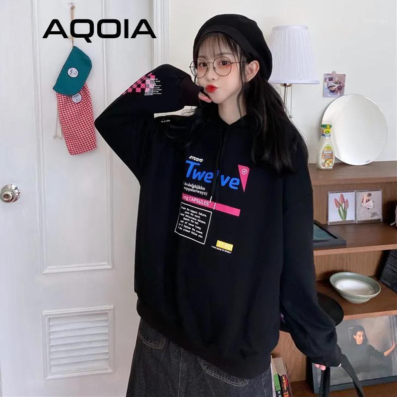 

Autumn INS Plus Size Female Pullovers Vintage Letter Print Solid Color Loose Women's Hoodies Sweatshirt Woman Sweatshirts &, Sku