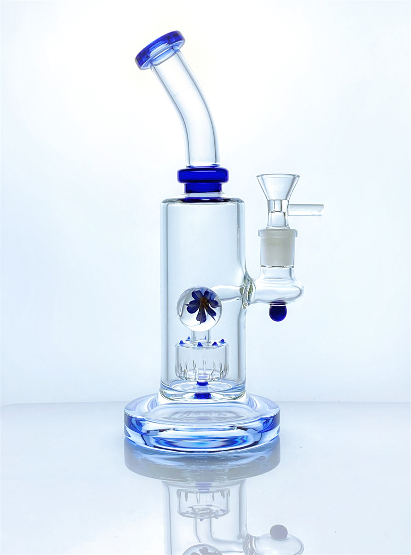 

Glass hookah oil rig with a blue ball 14 mm joint (GW-363)