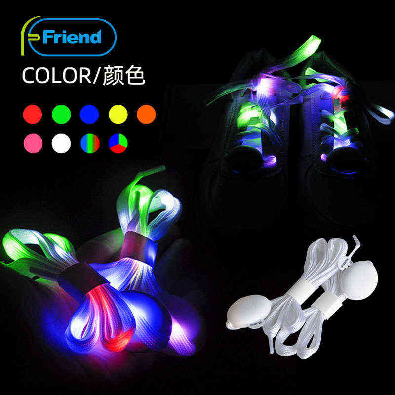 

Straight Designer Lazy Led Luminous Shoelaces Colorful Multicolor Nylon Flash Sports Can Be Ordered