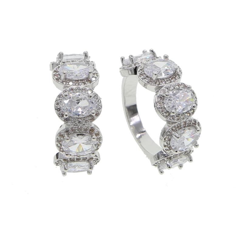 

Cluster Rings Brass White Gold Color Pink Zircon For Women Luminous Female Fine Jewelry Prong Setting Luxury CZ Stone Ring