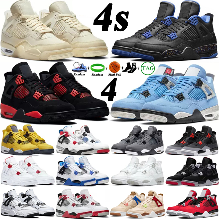 

2022 Men Women Basketball Shoes 4 4s Red Thunder Sail Black Cat White Oreo Pure Money Infrared Metallic Cool Grey Cactus Jack Military Black Mens Sneakers, 37