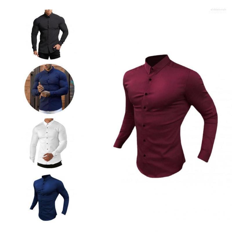 

Men's Casual Shirts Male Shirt Great Compact Anti-wrinkle Long Sleeve For Daily Wear Men Eldd22, Army green