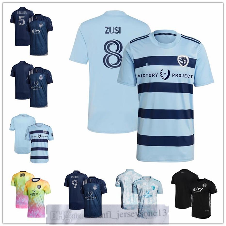 

Custom Sporting Mens women youth Kansas City 10 Gianluca Busio 7 Johnny Russell 9 Alan Pulido 8 Graham Zusi Blue white 2021 Second284z