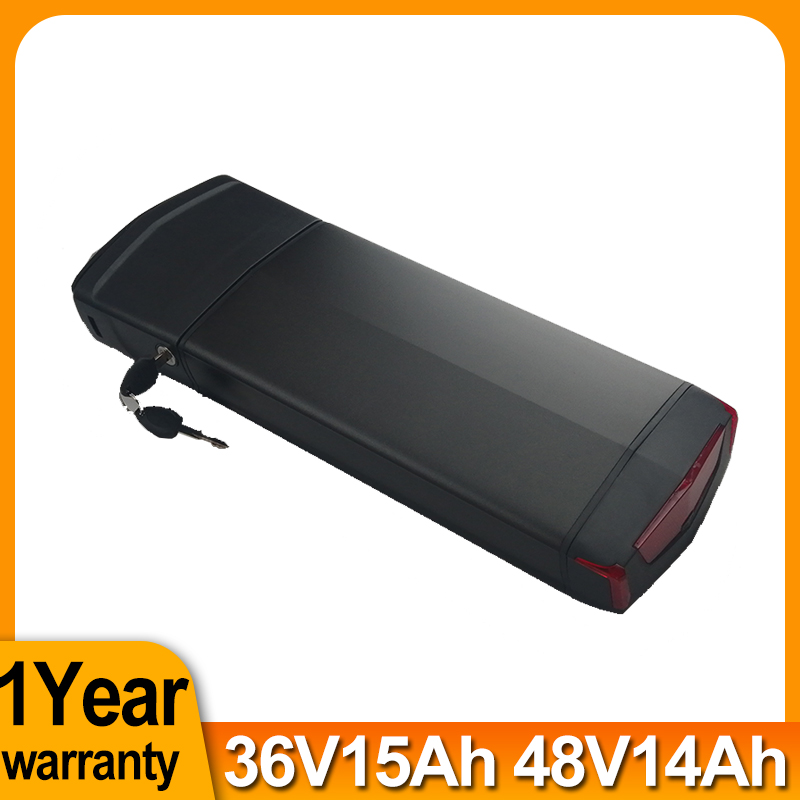 

48V 14Ah 12Ah 10.4Ah rear Rack Electric Bike Battery For 26"-28" Rear Wheel V-Brake 18650 Cells 36V 17.5Ah 15Ah 13Ah akku Pack