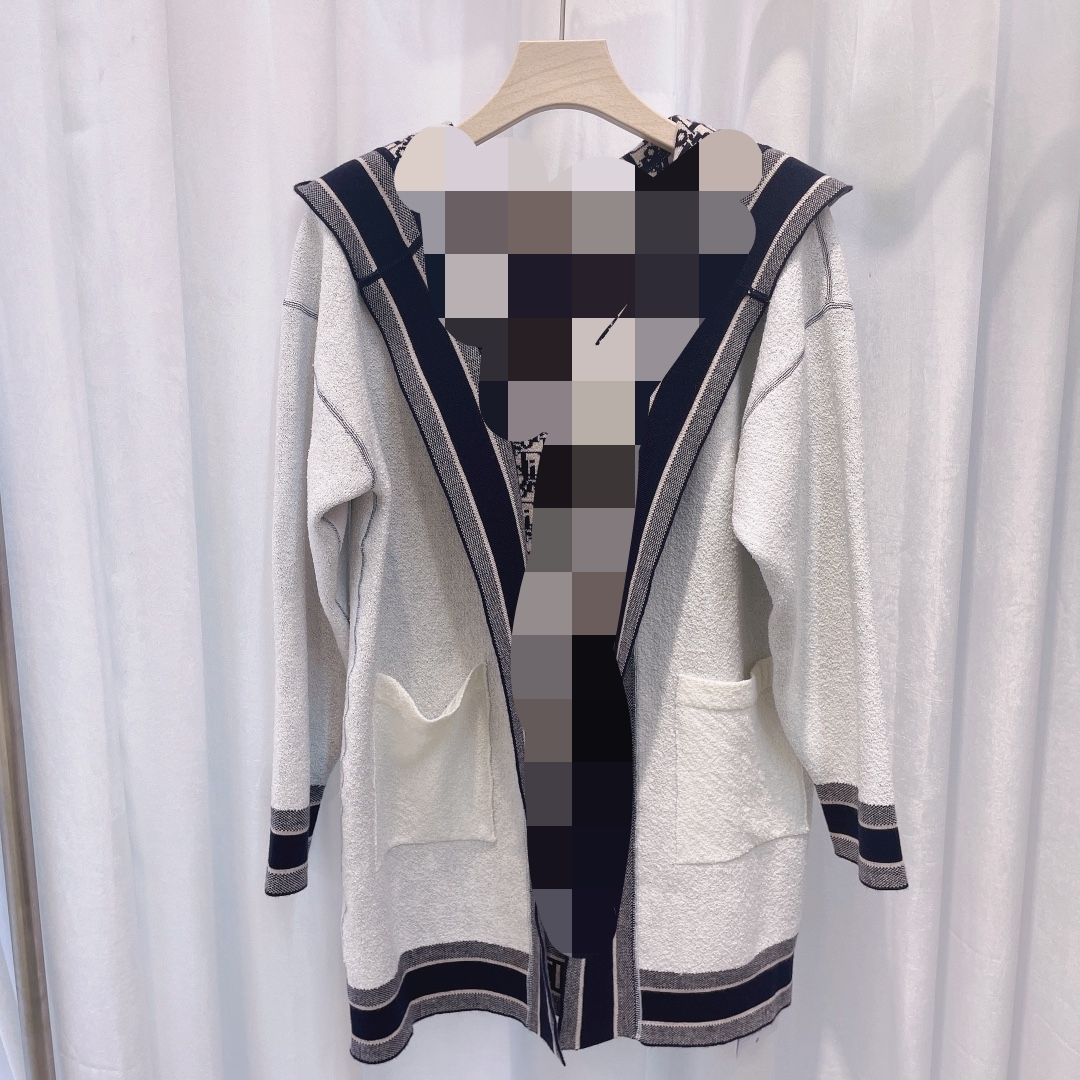60 2022 Runway Summer Brand Same Style Sweater Hooded Long Sleeve Cardigan Women's Sweaters yl