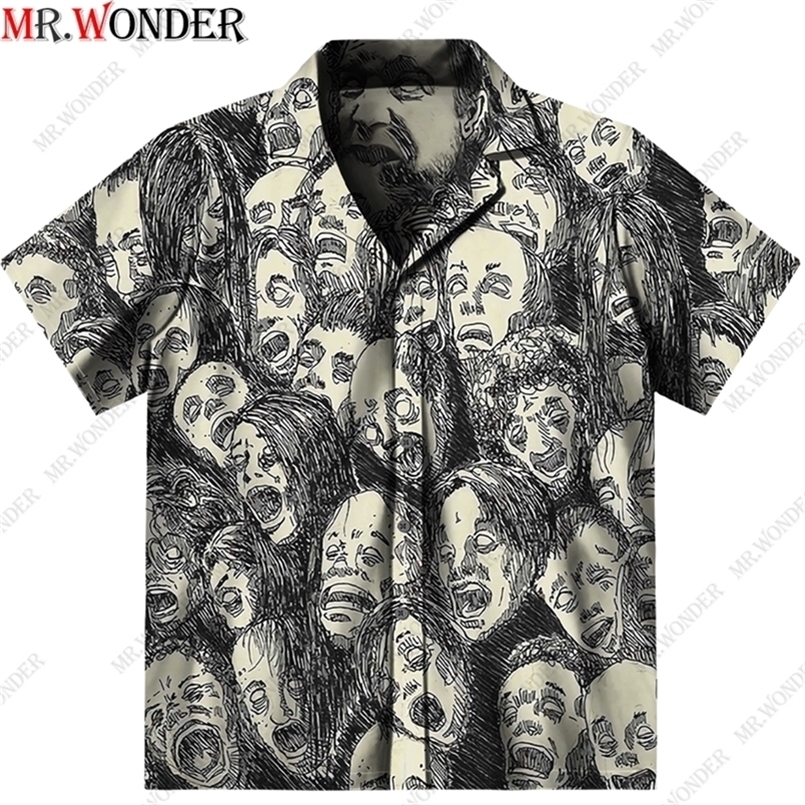 

Mr.Wonder Novelty 3D Men's Horror Anime Manga Shirt Cool Shirts Casual Button Down Beach Short Sleeve Shirt Hawaiian Tops 220401, Shirt-c