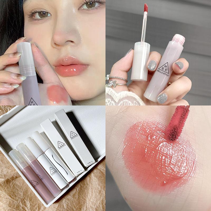 

Lip Gloss Mirror Glass Lipstick Cosmetic Matte Velvet Waterproof Mud Lasting Women Jelly Rose Korean Tint Glaze MakeupLipLip, Hellostyle-01 mirror