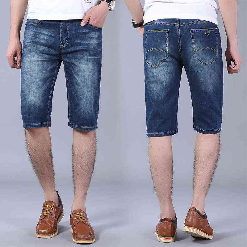 

Brand Big Summer Denim Shorts Men's Medium Pants Sextant High Grade Busin Elastic Pure Cotton Straight Tube, 1721