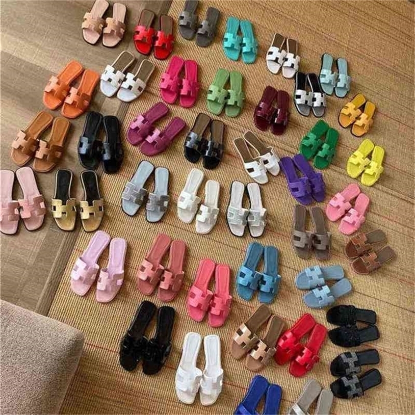 

Herme Herme Women's High Sliders Slippers Version h Family Slipper's 2022 Summer Beach Leather Flat Bottom Sandal's Leisure Wear Slippers sdsnt 158Q, Sheepskin red