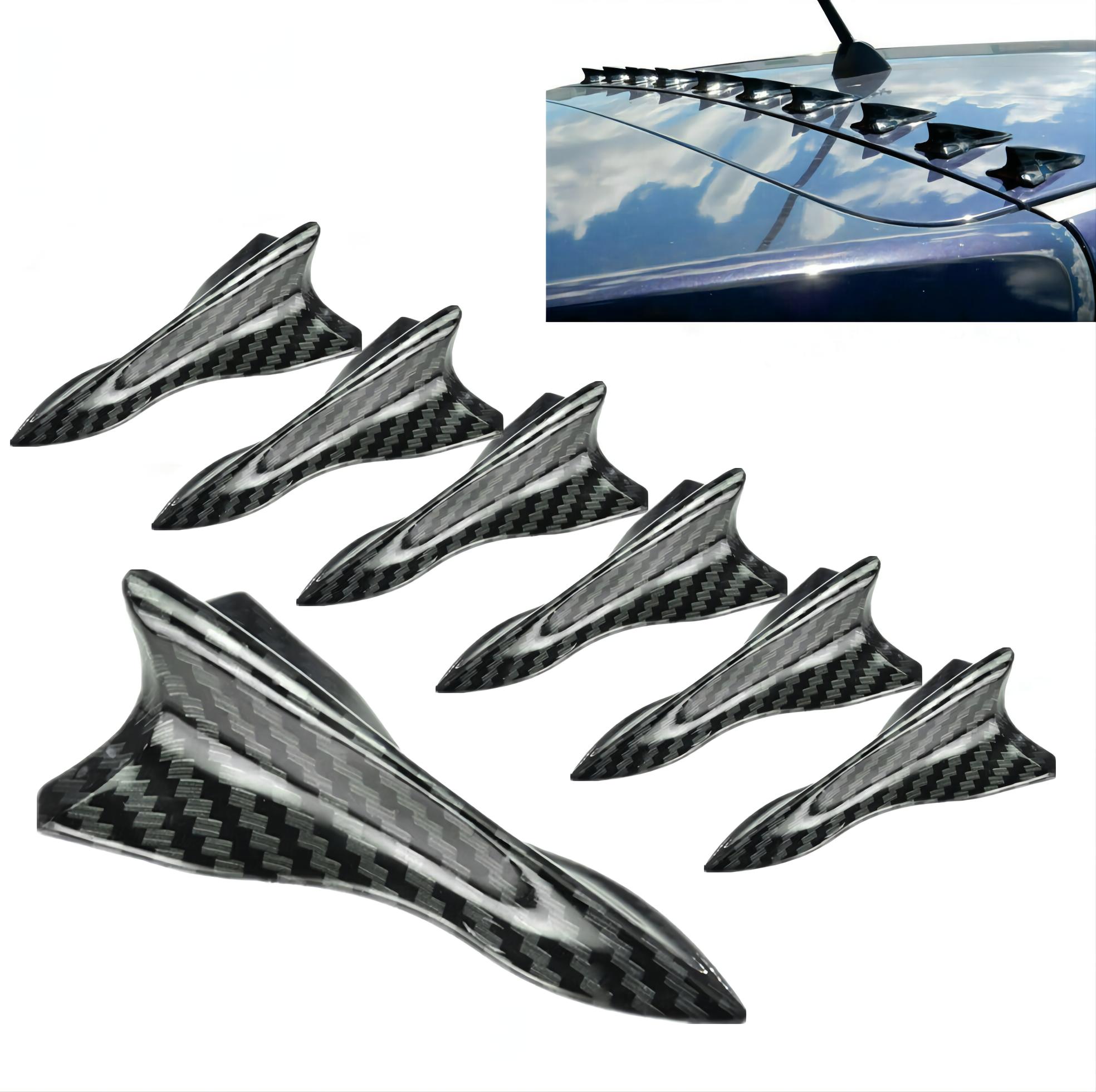 

Accessories Car Roof Shark Fin Decorative Sticker Carbon Fiber Decors Universal, Customize