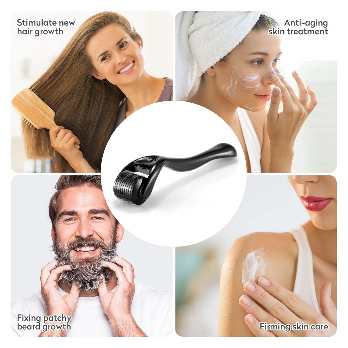 Derma Roller Microneedle for Face Body Beard Hair Growth, 540 Titanium Microneedling Roller Home Beauty Instrument-image-762620852